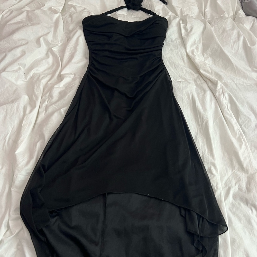 Trixxi Black High Low Halter Dress